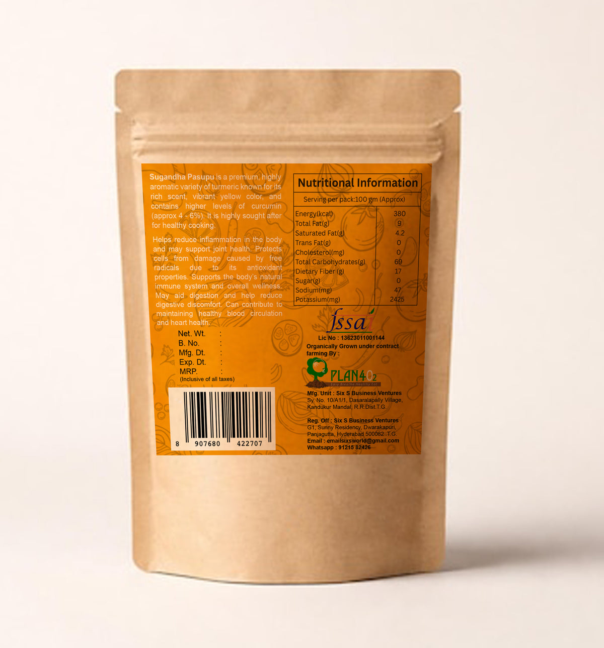 Sugandha Pasupu 250 gms Pouch